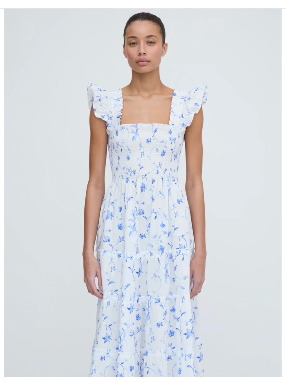 Hill House Home Ellie nap dress in blue botanical XS